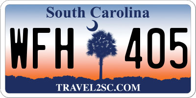 SC license plate WFH405