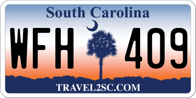 SC license plate WFH409