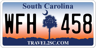 SC license plate WFH458