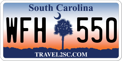 SC license plate WFH550