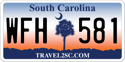SC license plate WFH581