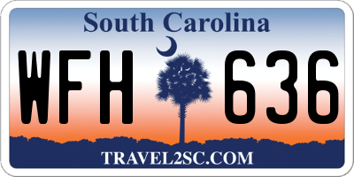 SC license plate WFH636
