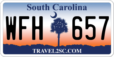 SC license plate WFH657