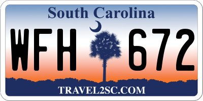 SC license plate WFH672