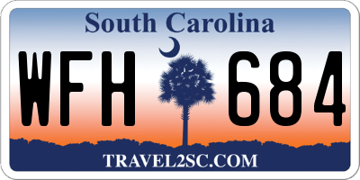 SC license plate WFH684