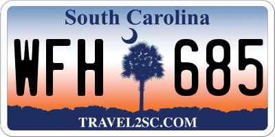 SC license plate WFH685