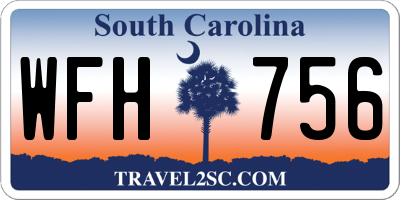 SC license plate WFH756
