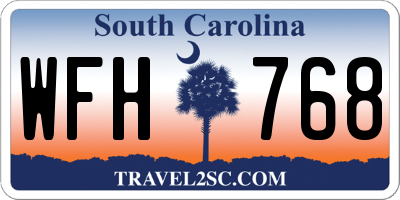 SC license plate WFH768