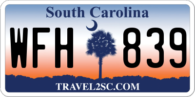 SC license plate WFH839