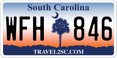 SC license plate WFH846