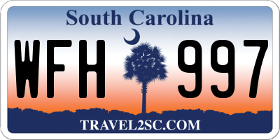 SC license plate WFH997