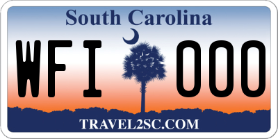 SC license plate WFI000