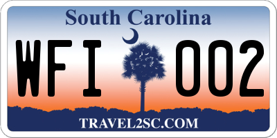 SC license plate WFI002
