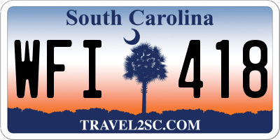 SC license plate WFI418