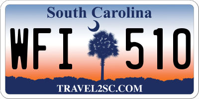 SC license plate WFI510