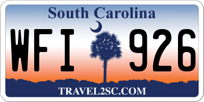SC license plate WFI926