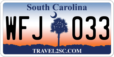 SC license plate WFJ033