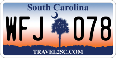 SC license plate WFJ078
