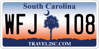 SC license plate WFJ108