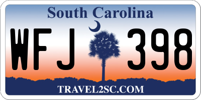 SC license plate WFJ398