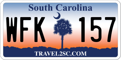 SC license plate WFK157