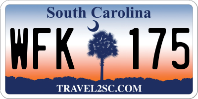SC license plate WFK175
