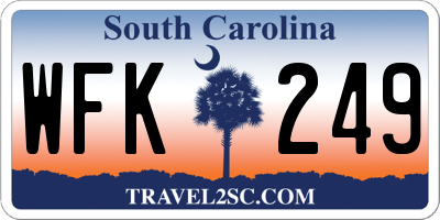 SC license plate WFK249