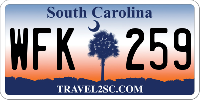 SC license plate WFK259