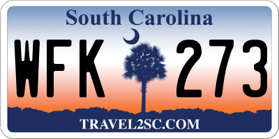 SC license plate WFK273
