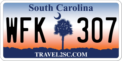 SC license plate WFK307