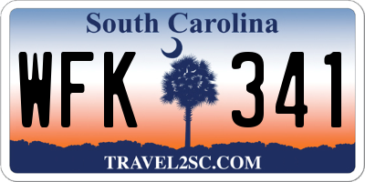 SC license plate WFK341