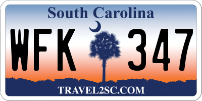 SC license plate WFK347
