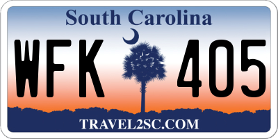 SC license plate WFK405