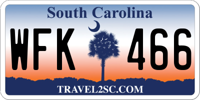 SC license plate WFK466