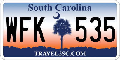 SC license plate WFK535