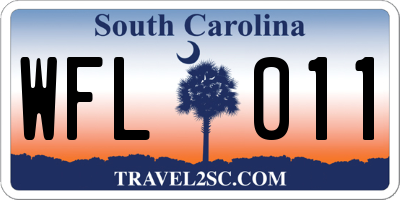 SC license plate WFL011