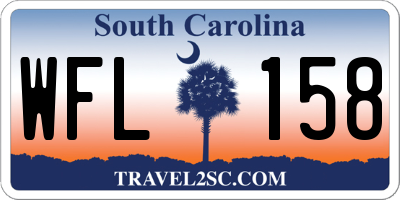 SC license plate WFL158