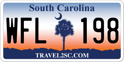 SC license plate WFL198