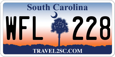 SC license plate WFL228