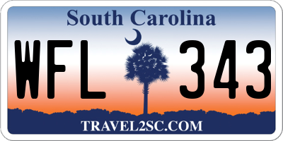 SC license plate WFL343