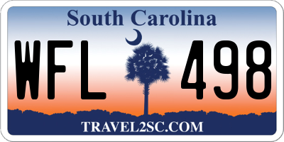 SC license plate WFL498