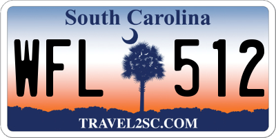 SC license plate WFL512