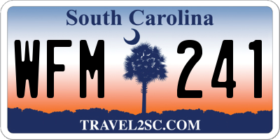 SC license plate WFM241
