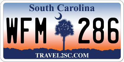 SC license plate WFM286