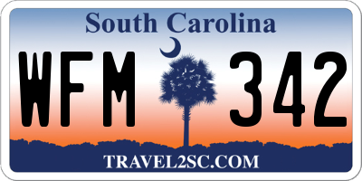 SC license plate WFM342