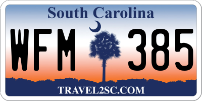 SC license plate WFM385