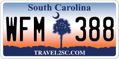 SC license plate WFM388