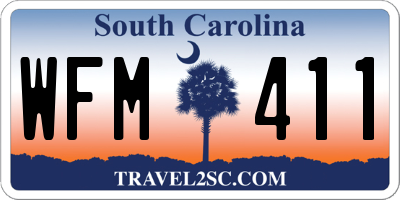 SC license plate WFM411