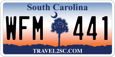 SC license plate WFM441