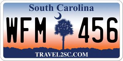 SC license plate WFM456